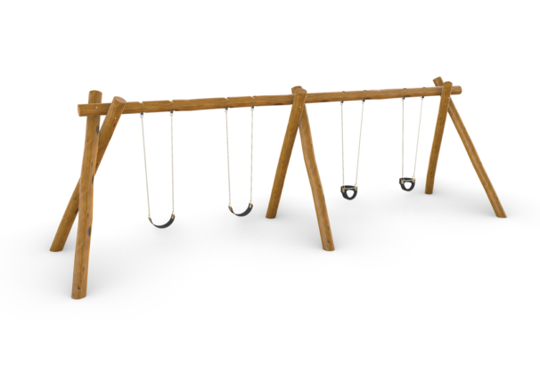 Natural Timber Quadruple Swing