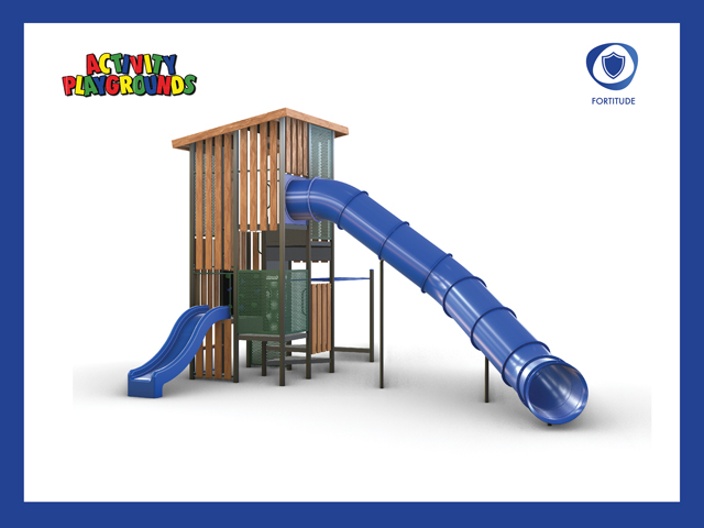 activity, playgrounds, playground, natural, timber, fort, combination, unit, play, children, kids, slide