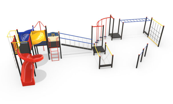 combination, unit, playground, activity, playgrounds, spiral, slide, monkey, bards, tunnel, balance, strength, co-ordination, swing, confidence, play, fun